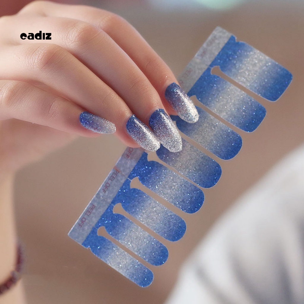 Miếng Dán Trang Trí Móng Tay Toàn Diện Màu Gradient Lấp Lánh