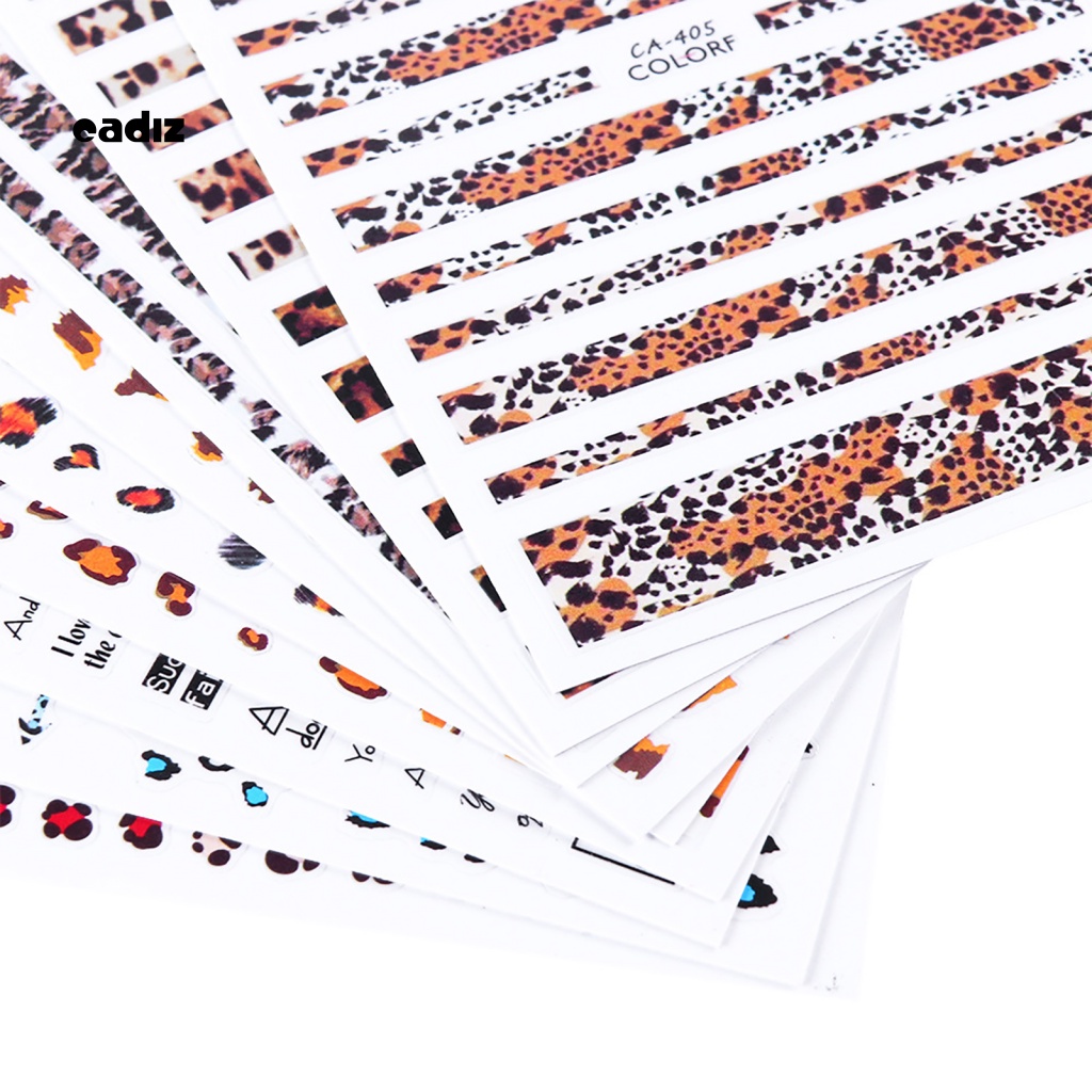 Miếng Dán Trang Trí Móng Tay Họa Tiết Da Báo Thời Trang Mùa Đông