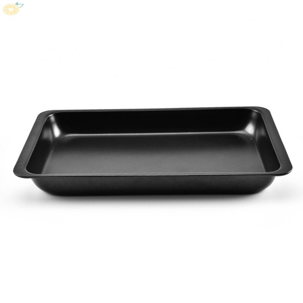 【VARSTR】Cake Mold Baking Tray Black Carbon Steel Rectangle Shaped 30.5x19x3.3cm