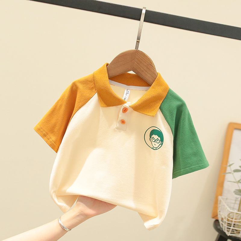 Áo Thun Polo Ngắn Tay Thoáng Khí Họa Tiết Hoạt Hình Thời Trang Cho Trẻ Em Trai