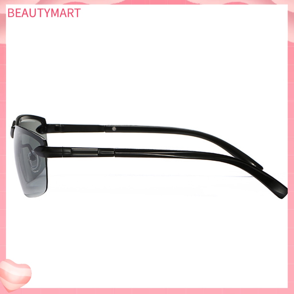Kính Mát Phân Cực Nửa Gọng Kim Loại Chống Tia UV Cho Nam Lái Xe