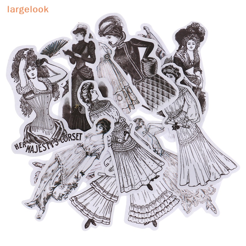 Set 14 Phụ Kiện Trang Trí Sổ Tay / Nhật Ký DIY Hình Cô Gái Châu Âu