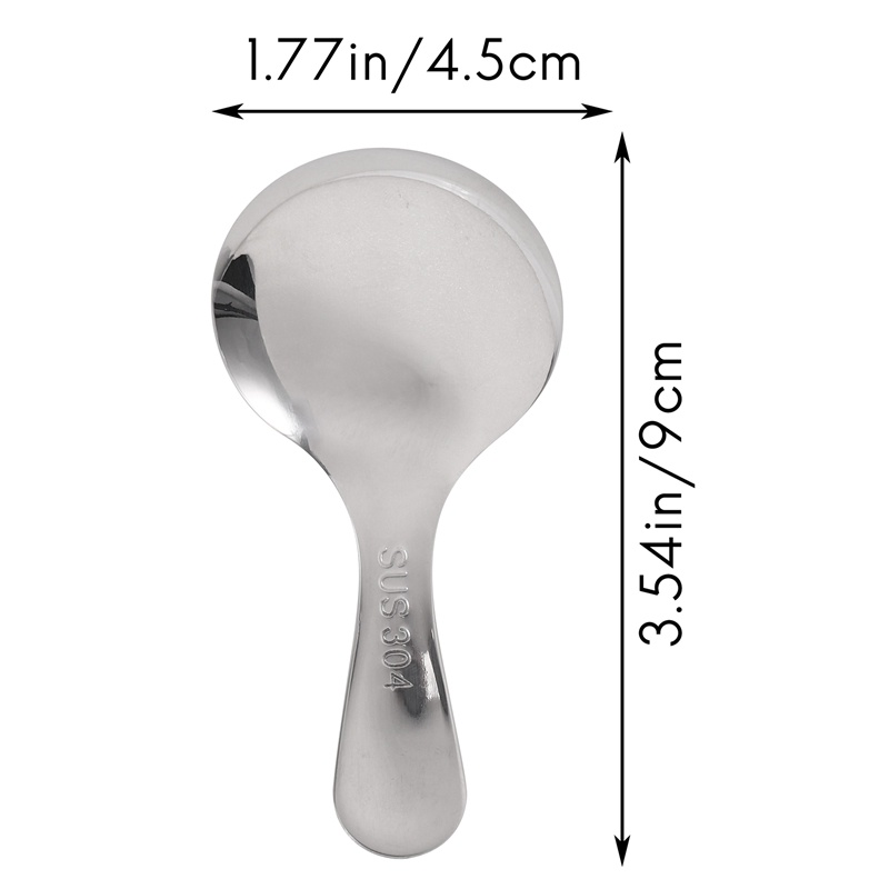 Set 10 Muỗng Thép Không Gỉ Tay Cầm Ngắn Màu Bạc Thời Trang