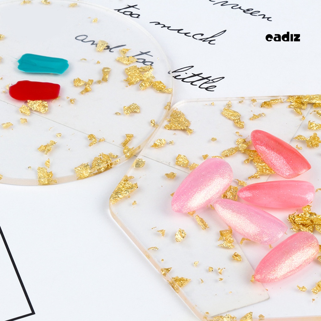 Khay Lá Vàng Trong Suốt Trưng Bày Móng Tay Nghệ Thuật DIY