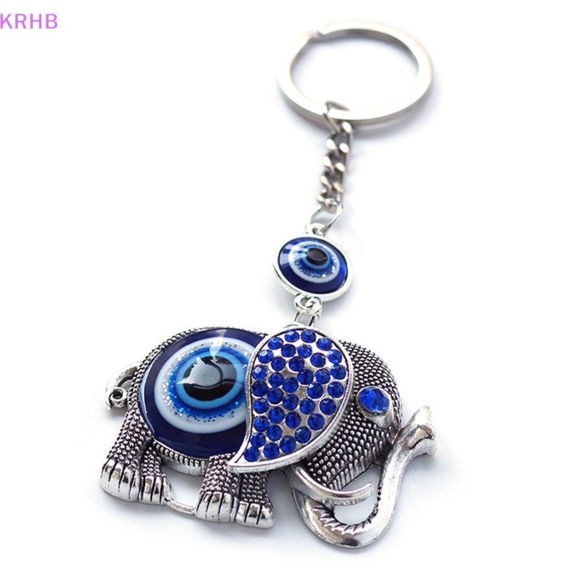 Móc Khóa Hình Voi Mắt Xanh Bằng Kim Loại Đính Đá Sáng Tạo Cho Nam Và Nữ Mới