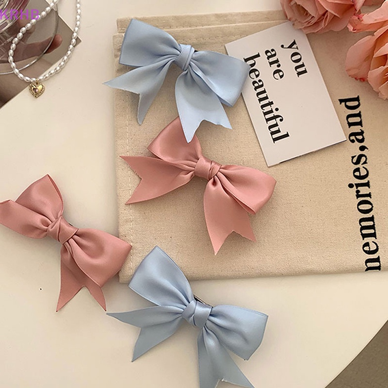 Set 2 / 1 Cặp Kẹp Tóc Nơ Xinh Xắn Dành Cho Nữ Mới