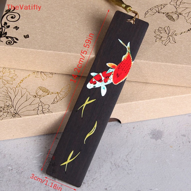 [Thevalifly] Đánh Dấu Trang Sách Mặt Tua Rua Cá Koi Vẽ Hình Cá Koi Cổ Điển Trung Quốc Sáng Tạo Bán Chạy