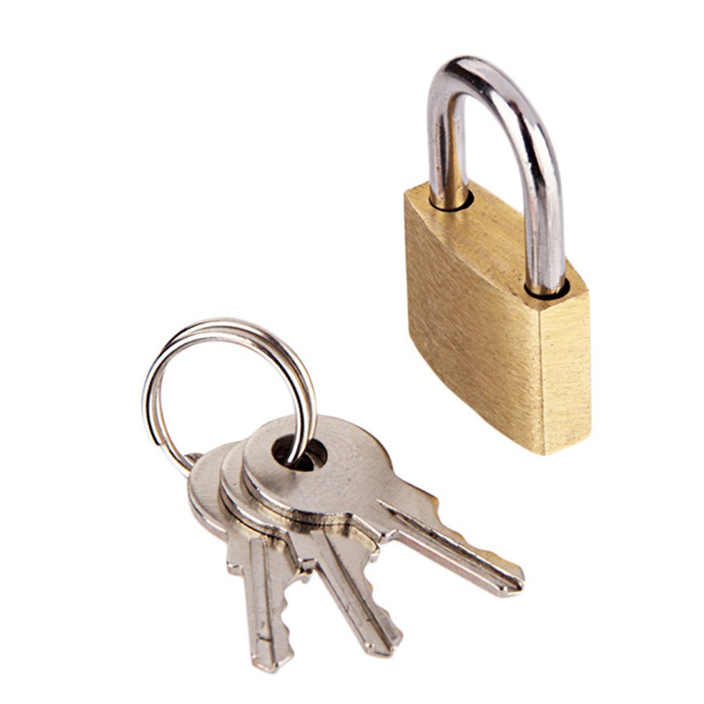=Christmas=Small Copper Padlock Wolf Head Brass Lock Small Locks Door Locks With 3 Keys