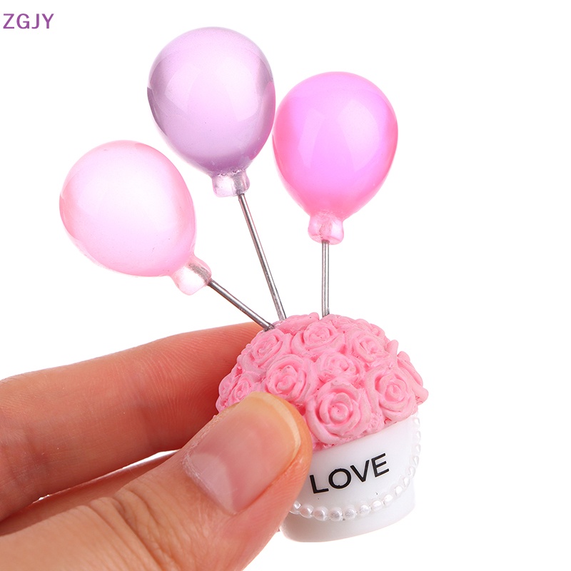 1 Bong Bóng Hoa Hồng Bằng Nhựa Resin Trang Trí Xe Hơi / Nhà Búp Bê Mới