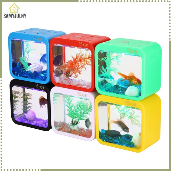 Hộp Bể Cá Mini Có Đèn 5 Màu Với Vỏ Tháo Rời Được Sáng Tạo
