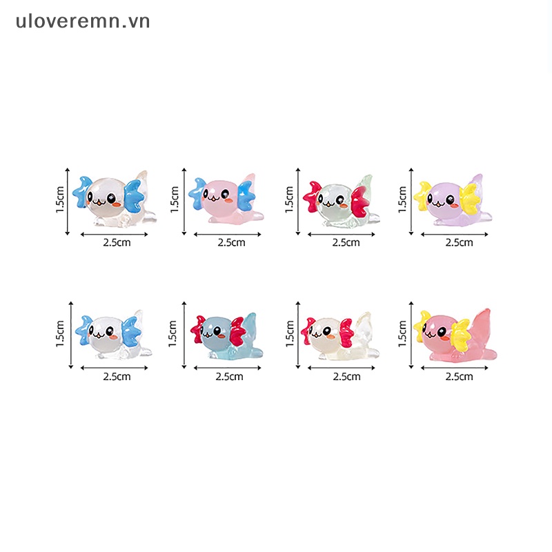 Bộ 2 Tượng Rồng Lục Giác Hoạt Hình Mini Màu Dạ Quang Trang Trí Tiểu Cảnh