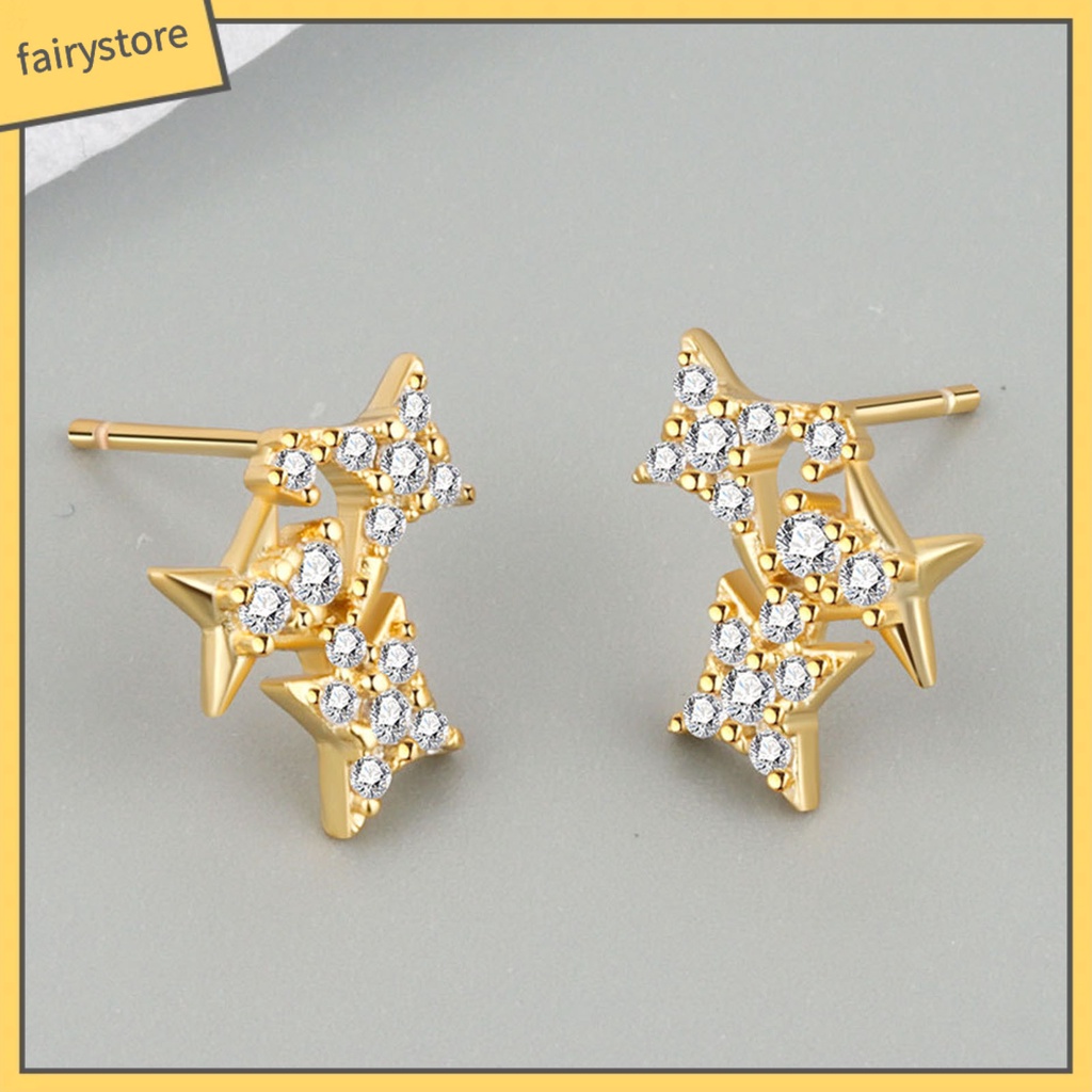 Bông Tai Hình Ngôi Sao Đính Đá Sang Trọng Cho Nữ