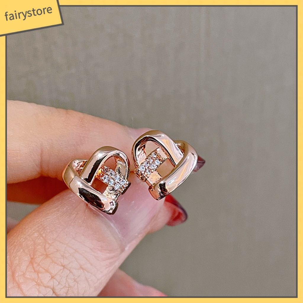 1 Đôi Bông Tai Hình Thánh Giá Đính Đá Thời Trang Dành Cho Nữ