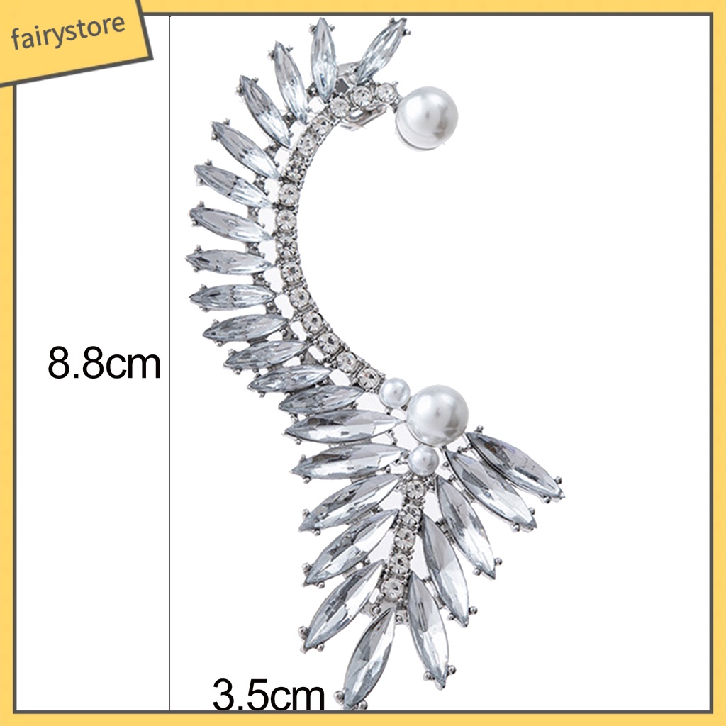 1 Khuyên Kẹp Vành Tai Đính Đá Ngọc Trai Giả Thời Trang