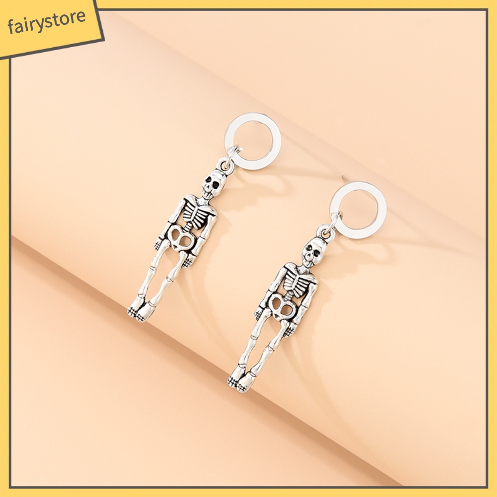 2 Đôi Bông Tai Hình Đầu Lâu Cá Tính