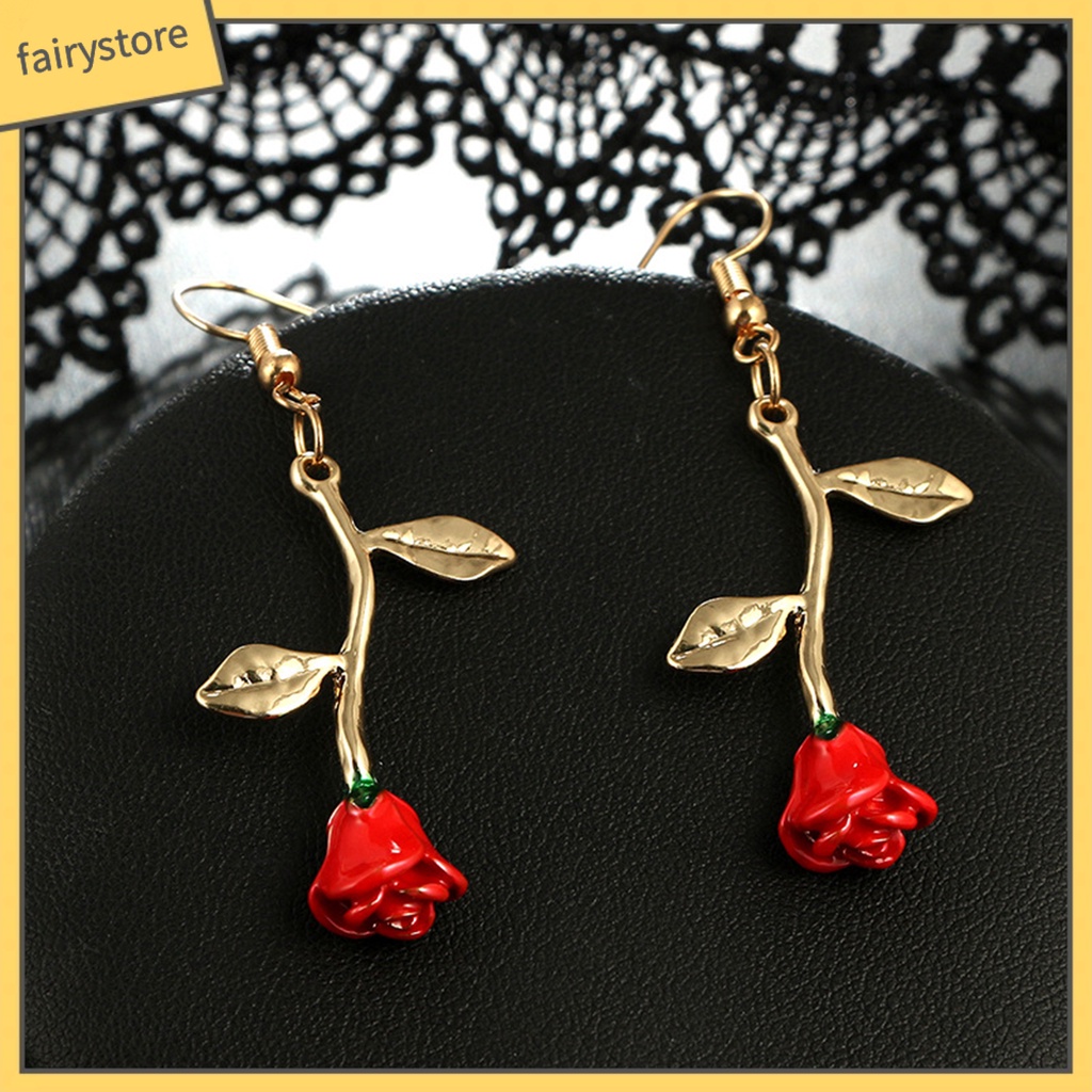 Bông Tai Hình Hoa Hồng Phong Cách Vintage Dành Cho Nữ