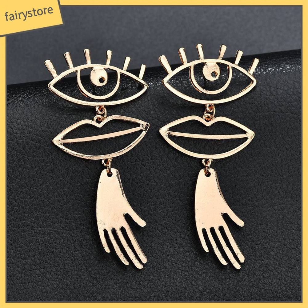 Bông Tai Dáng Dài Hình Đôi Môi / Bàn Tay Ngộ Nghĩnh Cho Nữ