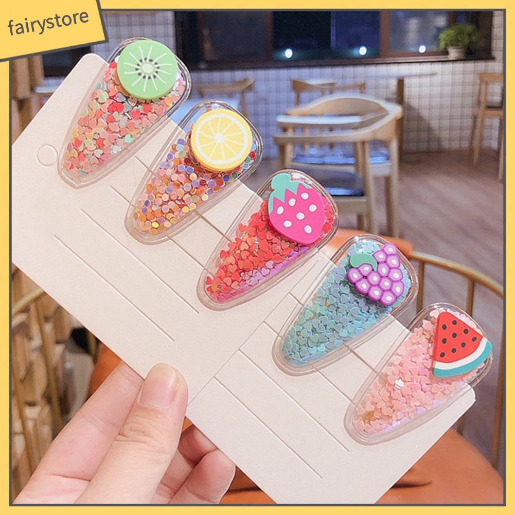 Kẹp Tóc Cát Chảy Hình Giọt Nước Trong Suốt Cho Bé Gái