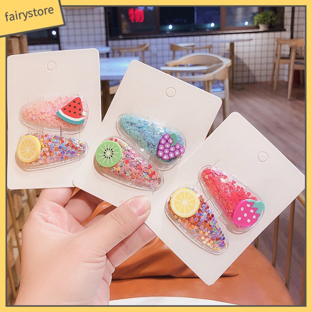 Kẹp Tóc Cát Chảy Hình Giọt Nước Trong Suốt Cho Bé Gái