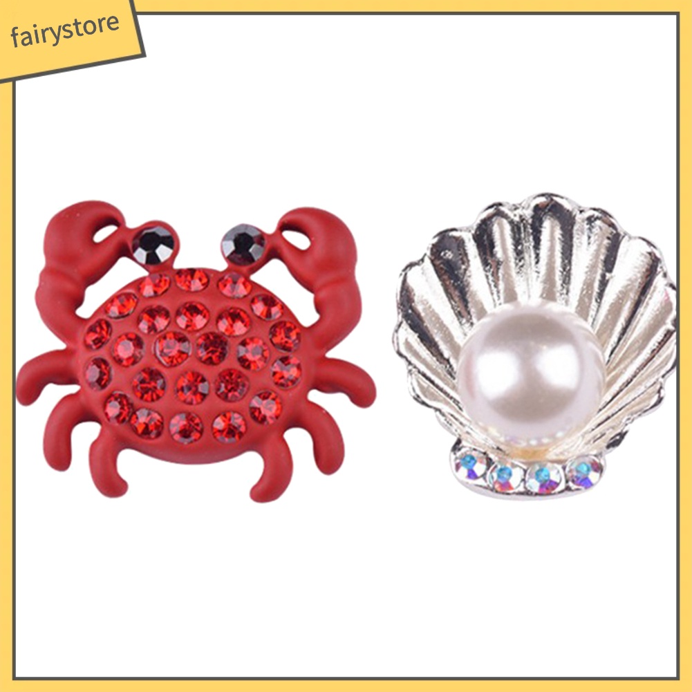 Khuyên Tai Hình Con Cua Đính Ngọc Trai Giả Dễ Thương