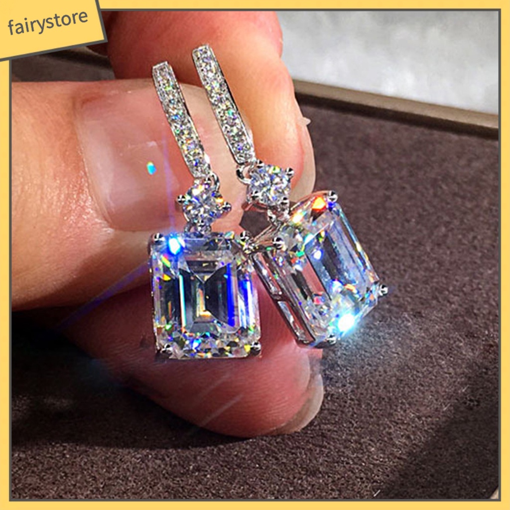 1 Đôi Bông Tai Hình Vuông Bằng Hợp Kim Thời Trang Công Sở Dành Cho Nữ