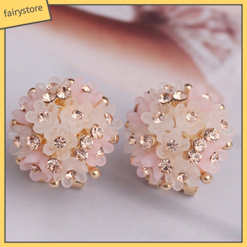1 Đôi Bông Tai Hình Hoa Bằng Nhựa Resin Nhỏ Gọn Chống Rơi Vỡ Thời Trang Dự Tiệc Cho Nữ