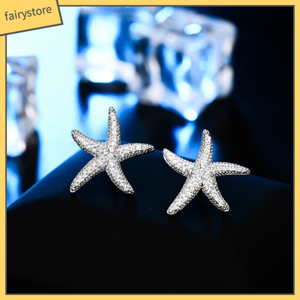Đôi Khuyên Tai [FRO] Bông Tai Hình Sao Biển Đính Đá Zircon Thời Trang Cho Nữ