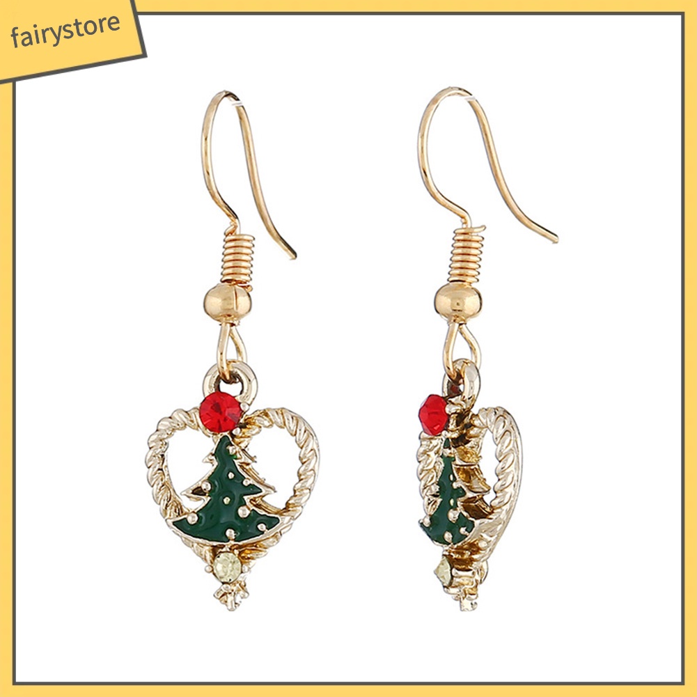 Bông Tai Hình Cây Thông Đính Đá Thời Trang Dành Cho Nữ