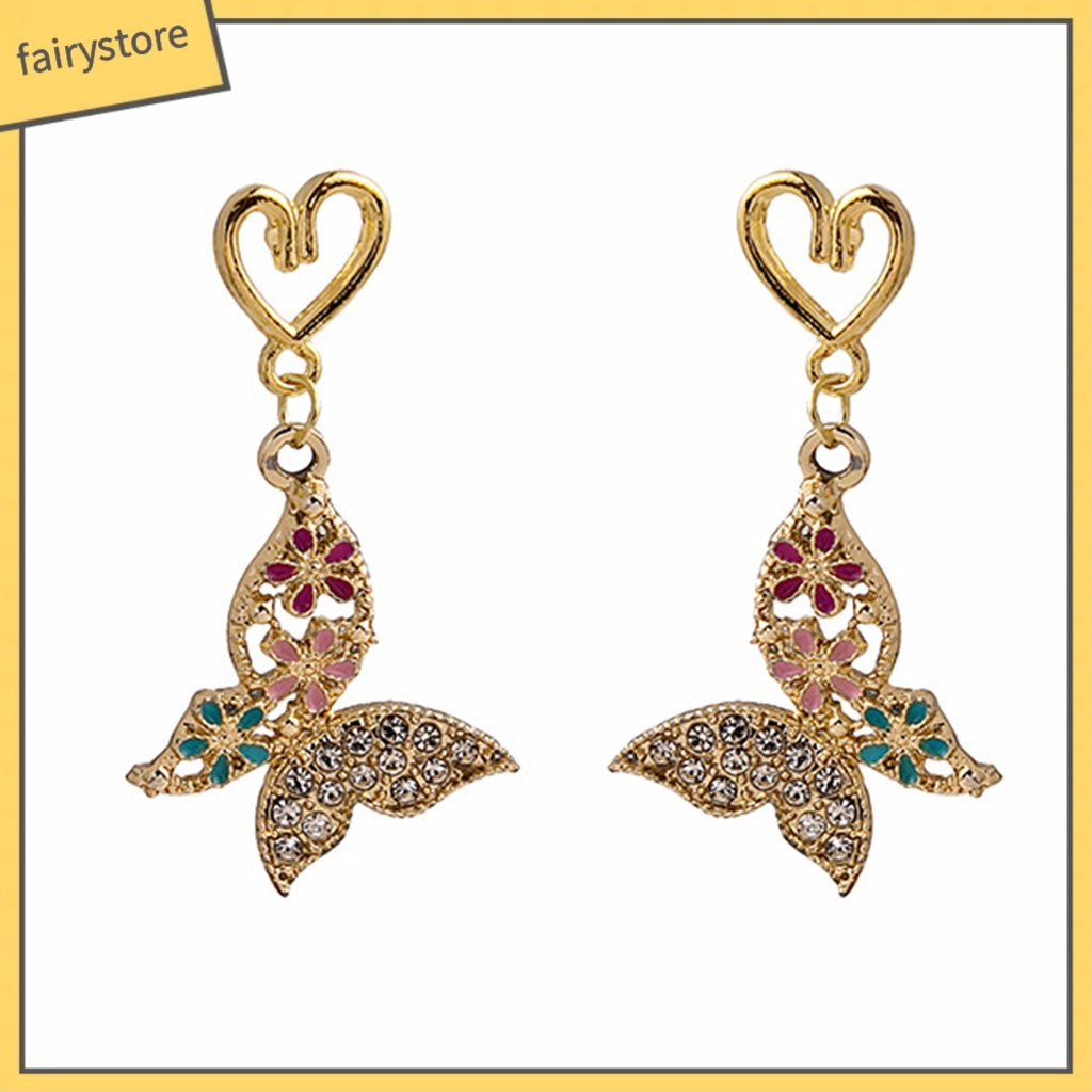 [FRO] 1 Đôi Bông Tai Đinh Tán Thiết Kế Hình Học Dát Đá Lấp Lánh Phong Cách Hoàng Gia Pháp Retro