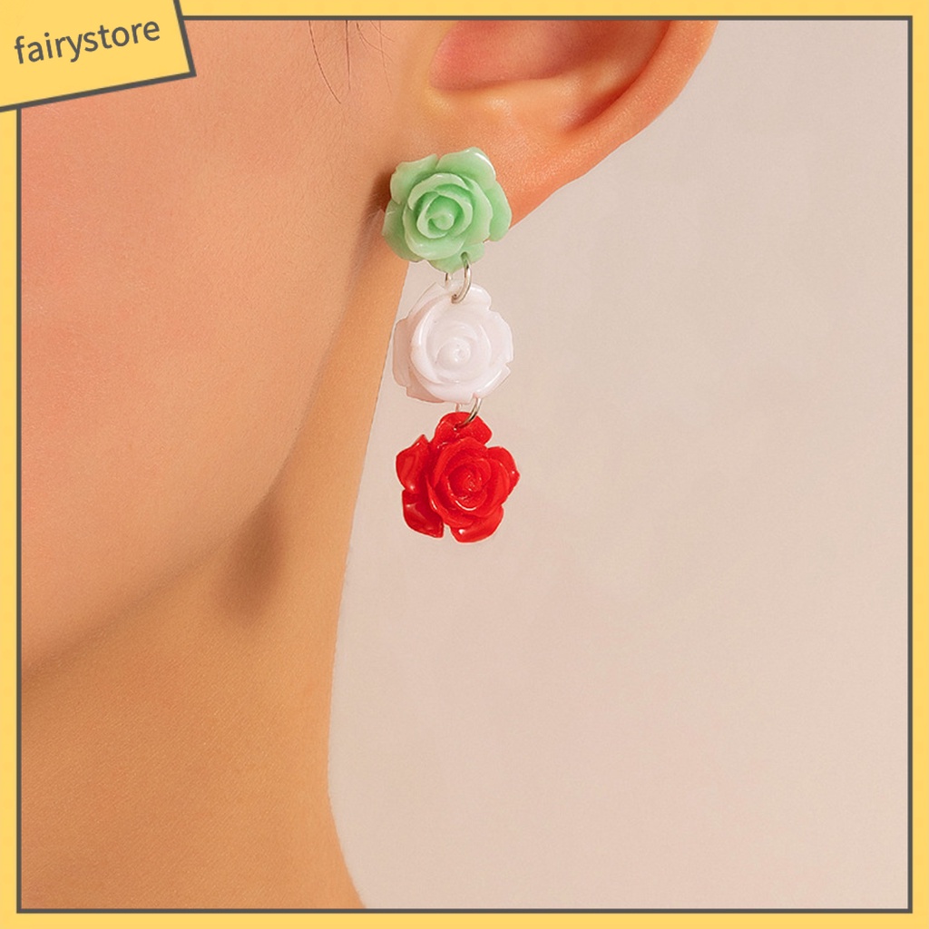 1 Đôi Bông Tai Dáng Dài Hình Hoa Thiết Kế Tối Giản Thời Trang Dự Tiệc