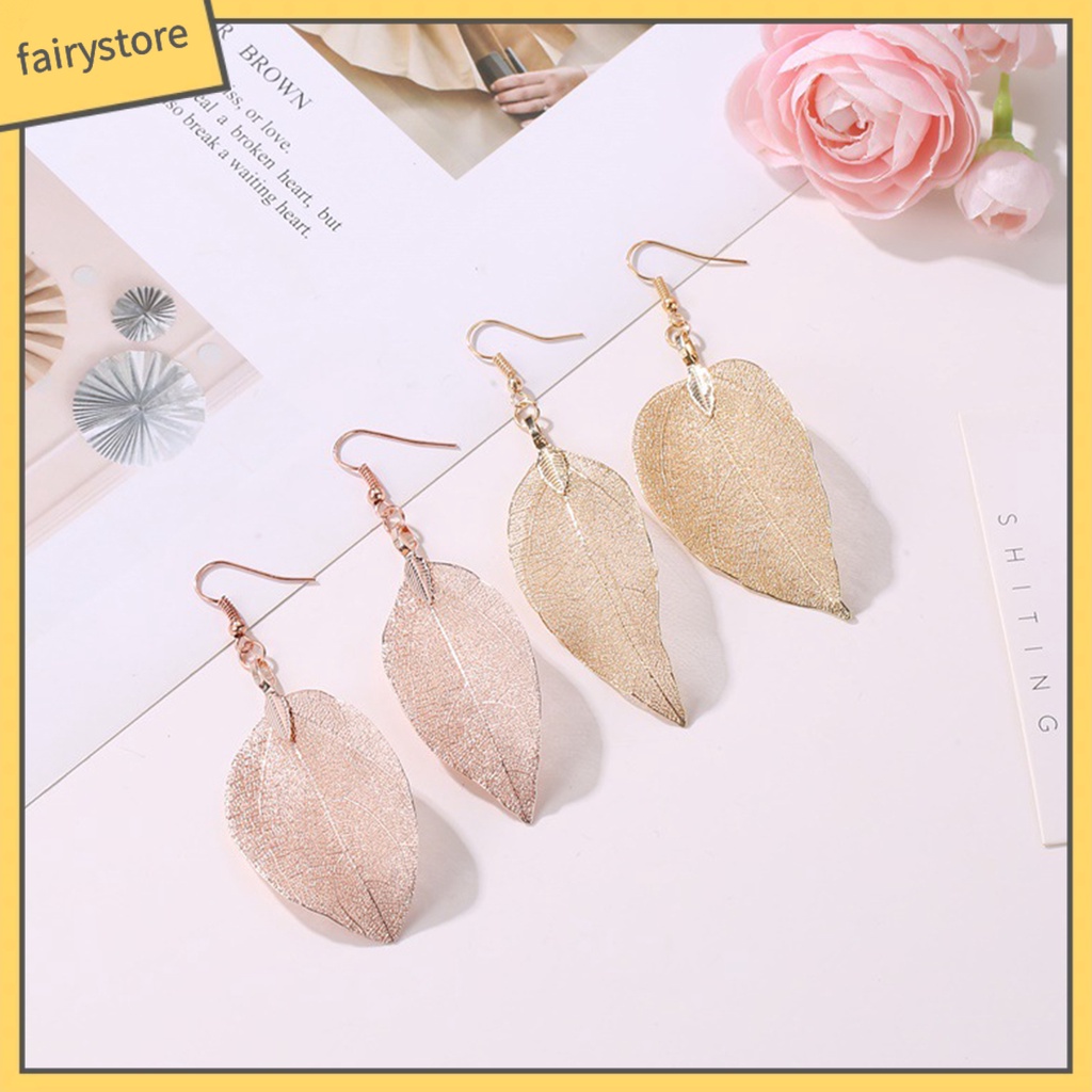 1 Đôi Bông Tai Hình Chiếc Lá Bằng Thép Không Gỉ Dành Cho Nữ