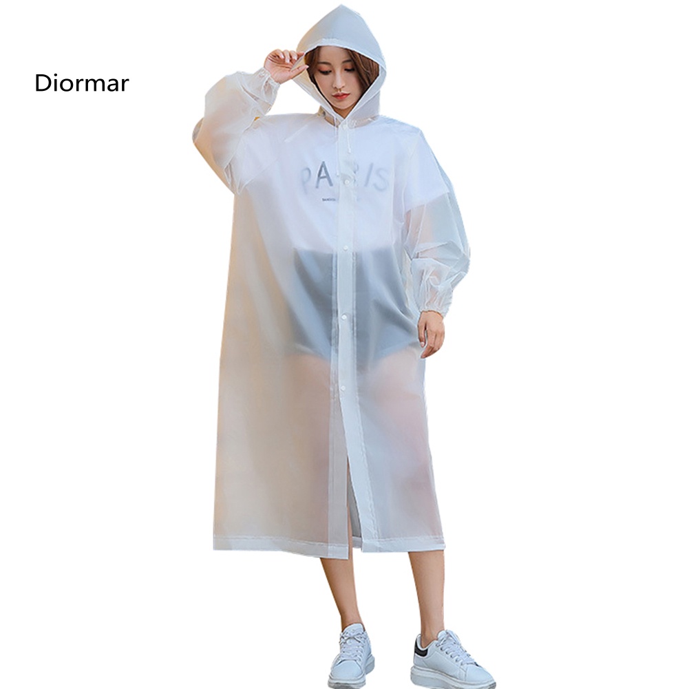 Áo Mưa Có Mũ Trùm Chống Nước Phối Dây Rút Unisex