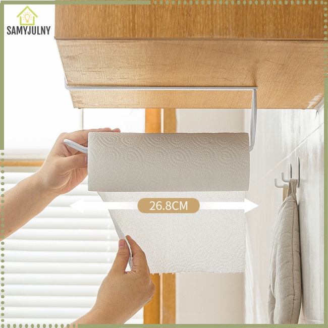 Giá Treo Khăn Giấy Cuộn Không Cần Khoan Tiện Dụng Cho Nhà Bếp / Gara