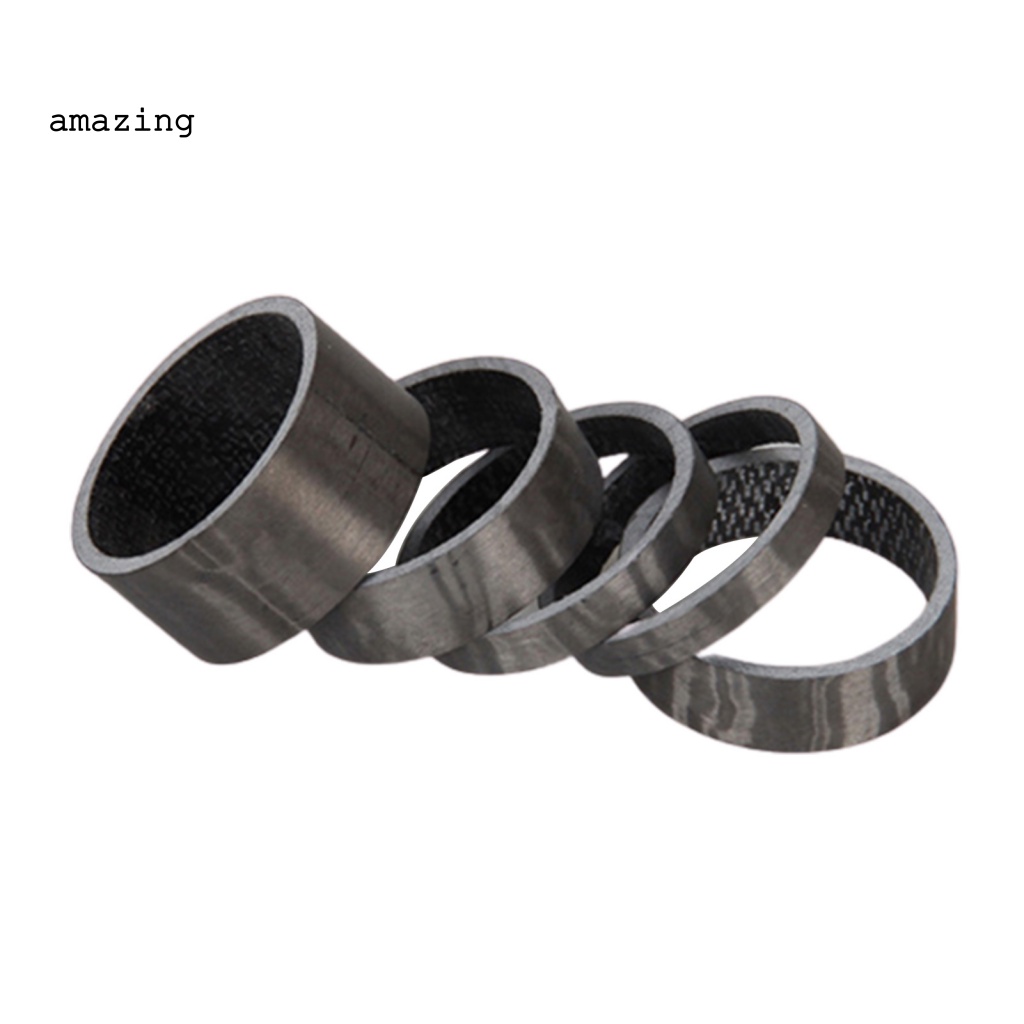 Bộ 5 Vòng Đệm Cổ Xe Đạp Bằng Sợi Carbon 5mm / 10mm / 15mm