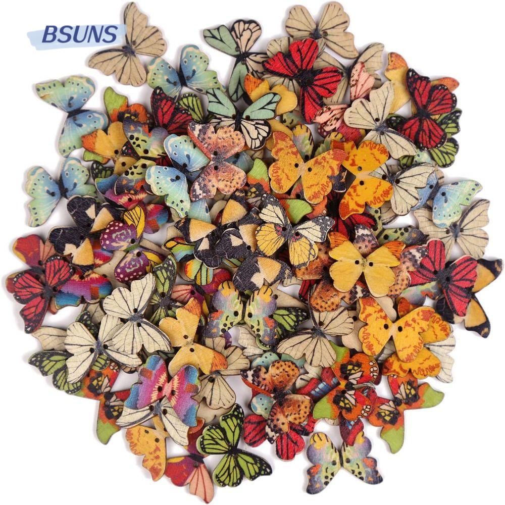 Nút Gỗ Hình Bướm Chống Nước Dành Cho May Vá