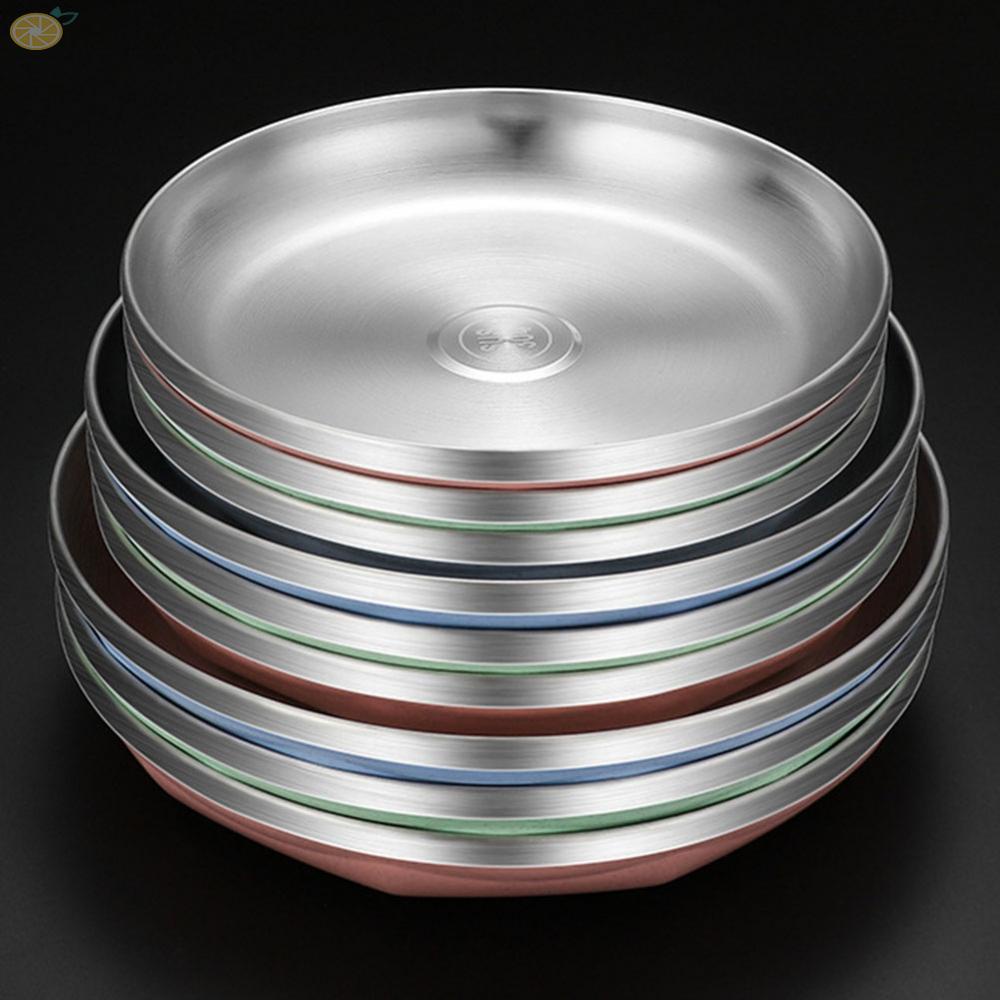 【VARSTR】Perfectly Sized and Convenient Stainless Steel Dinner Plates for Busy Lifestyles