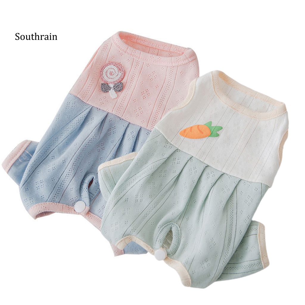 So Bộ Đồ Ngủ Liền Thân Giữ Ấm Bốn Chân Thoáng Khí Phong Cách Đơn Giản Cho Cún Cưng