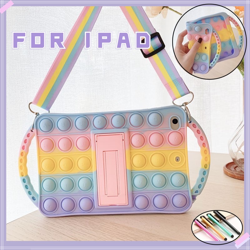 Ốp Máy Tính Bảng Silicone Với Giá Đỡ Cho iPad 7.9 &quot;10.2&quot; 10.9 &quot;11&quot; MINI 1 2 3 4 5 6 / Air 1 2 / Pro 9.7 / Air 4th 5th 6th 7th 8th 9th 10th 2020 2022 Vỏ Bọc Bảo Vệ Máy Ảnh Chất Lượng Cao