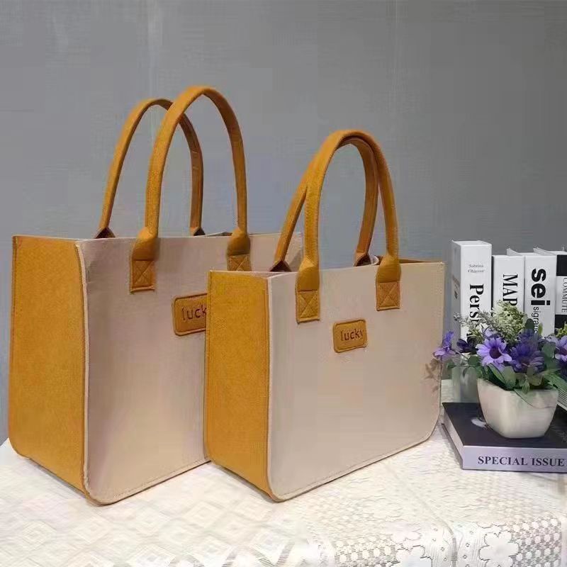 Túi Xách Mua Sắm Vải Nỉ Dày Dặn Kiểu Dáng Dễ Thương Dành Cho Nữ