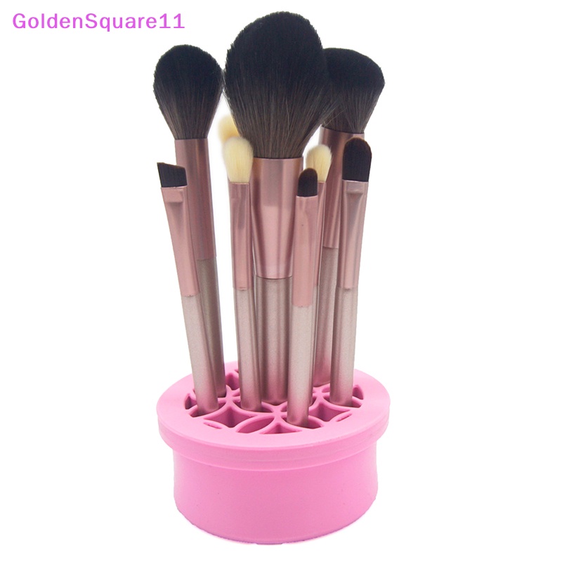 Giá Phơi Ráo Cọ Trang Điểm Bằng Silicon Màu Vàng Kim Có Thể Gấp Gọn Tiện Dụng