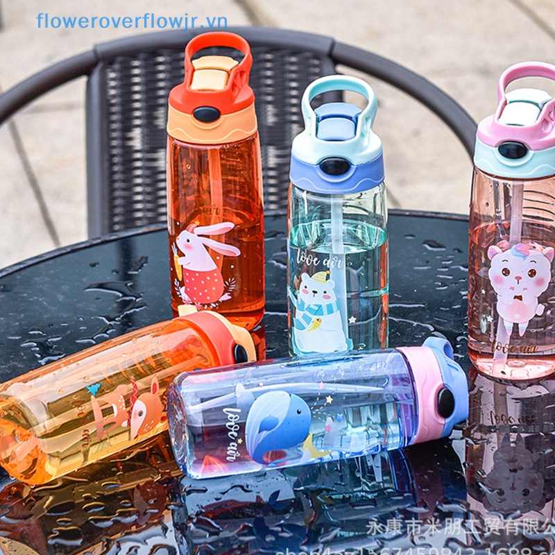 Bình Nước 500ml Không BPA An Toàn Cho Sức Khỏe Kèm Ống Hút Cho Bé