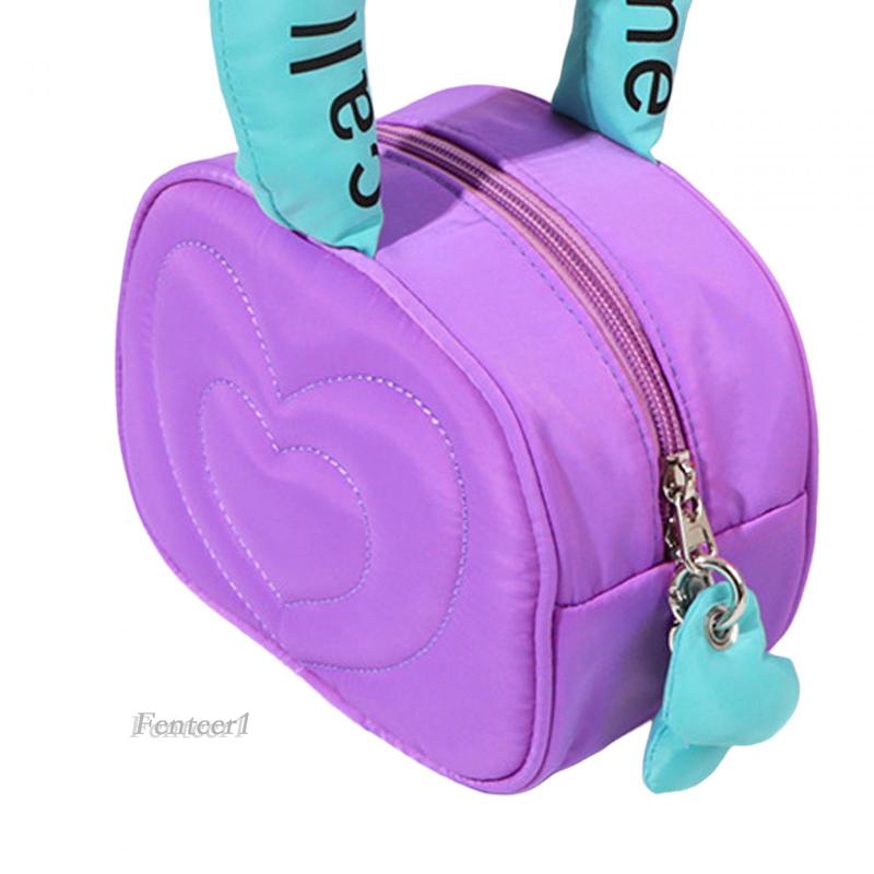 [Fenteer1] Túi Đựng Mỹ Phẩm / Đồ Trang Điểm Đa Năng Họa Tiết Trái Tim Trang Trí Thời Thượng Cho