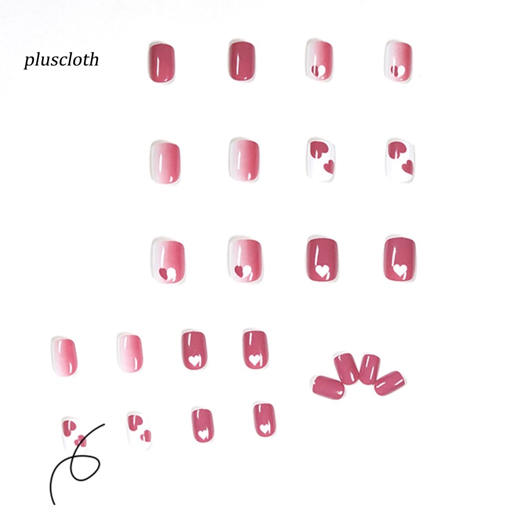 1 Bộ Móng Tay Giả Hình Trái Tim Bằng Nhựa ABS