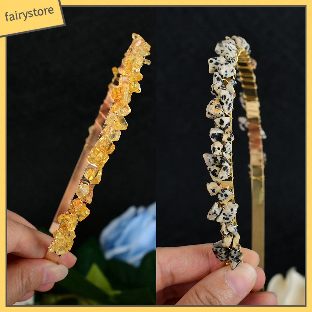 Băng Đô Cài Tóc Đính Pha Lê Giả Hai Hàng Nút Bằng Hợp Kim Dành Cho Nữ