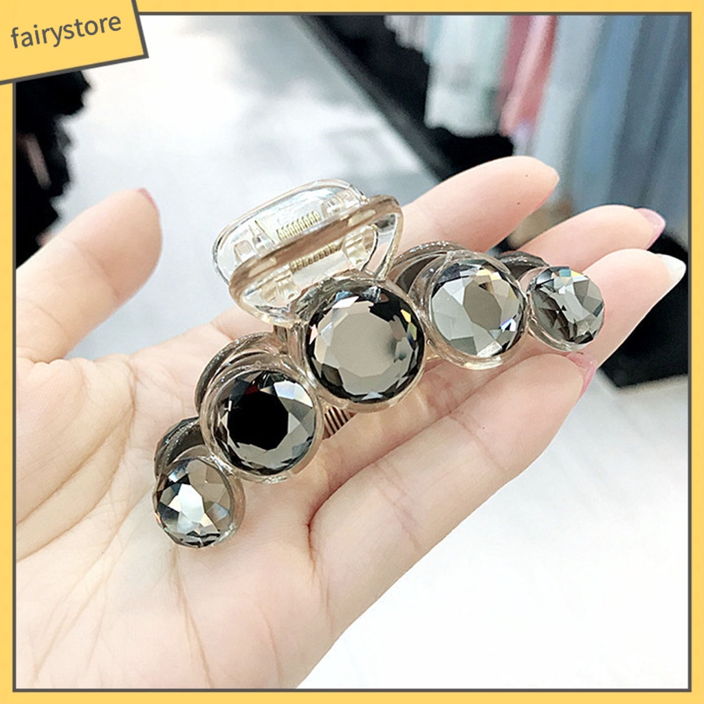 Kẹp Tóc Càng Cua Bằng Nhựa Đính Pha Lê Lấp Lánh Trang Nhã
