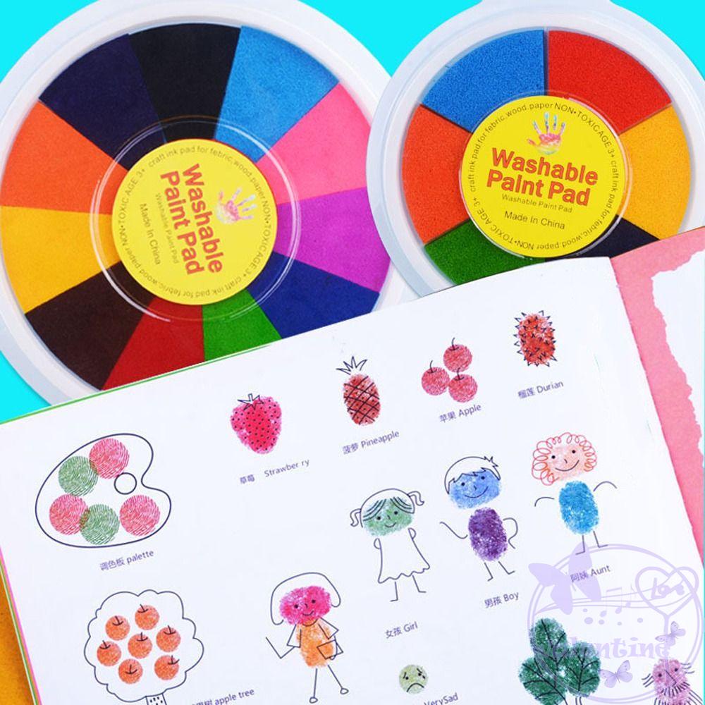 Bộ Dụng Cụ Vẽ Tranh Bằng Ngón Tay DIY Hình Tròn Có Thể Giặt Rửa Cho Học Sinh