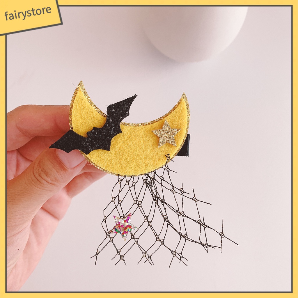 Set 1 / 2 Kẹp Tóc Hình Hoạt Hình Phong Cách Halloween