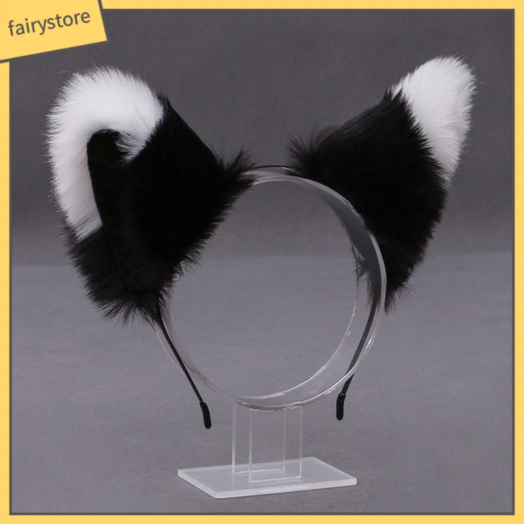 Băng Đô Tai Mèo Bông Chống Trượt Hóa Trang Lolita Dễ Thương Cho Nữ