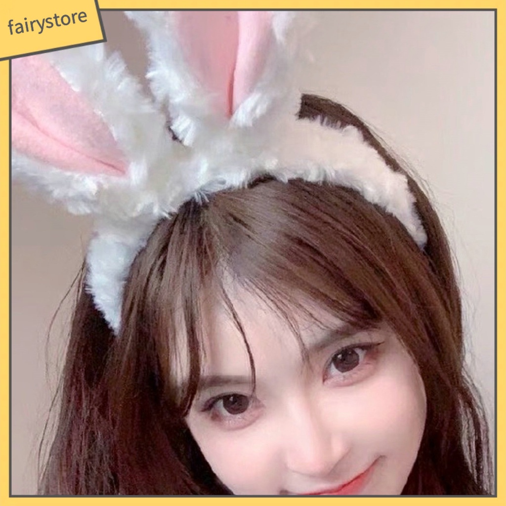 Băng Đô Cài Tóc Tai Thỏ Hoạt Hình Không Trượt Cho Nữ