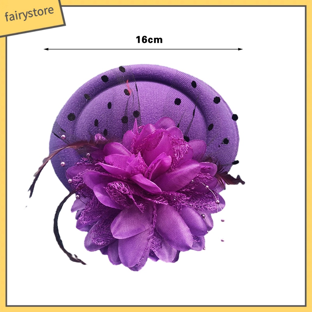 [FRO] Mũ Lưới Đính Hoa Giả Kèm Kẹp Tóc Trang Trí Ngọt Ngào Tinh Tế Chống Rơi